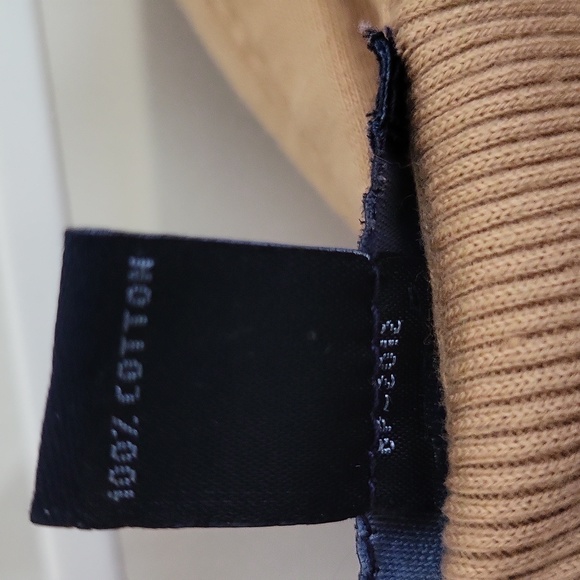 Vintage Gap Tan V-Neck Polo Collar Ribbed Tee, Size S - Picture 7 of 7